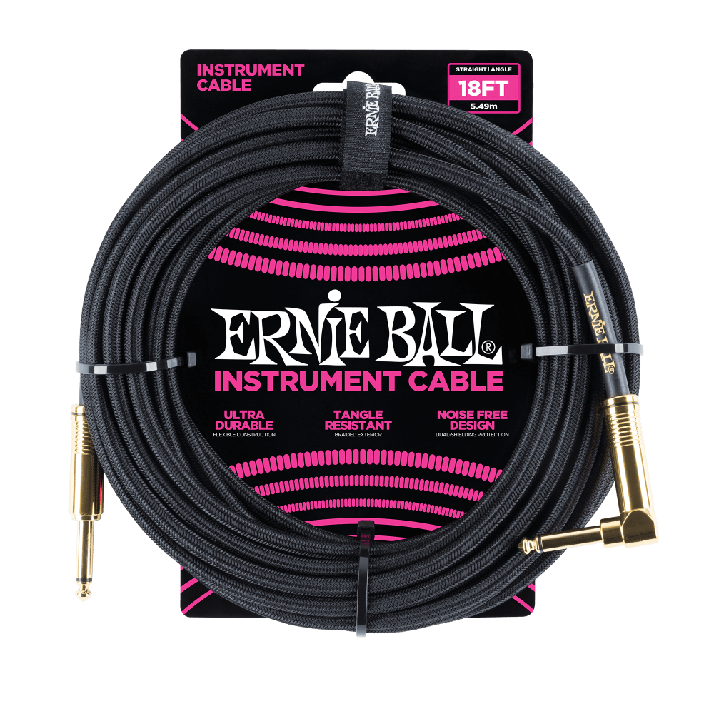CABLE DE INSTRUMENTO TRENZADO 7.62M- RECTO/ÁNGULO P06086 ERNIE BALL